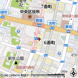 新潟県新潟市中央区西堀前通（６番町）周辺の地図