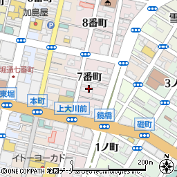 新潟県新潟市中央区上大川前通（７番町）周辺の地図
