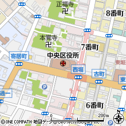 新潟市中央区役所周辺の地図