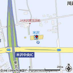 道の駅米沢　フードコートそばコーナー周辺の地図