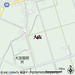 新潟県新発田市大友周辺の地図