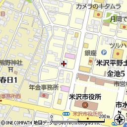 きらやか銀行米沢中央支店 ＡＴＭ周辺の地図