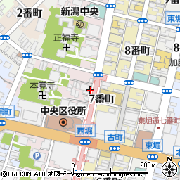 新潟市西堀地下駐車場周辺の地図