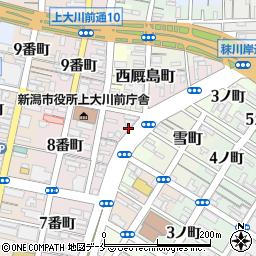 新潟県新潟市中央区秣川岸通周辺の地図