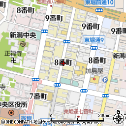 新潟県新潟市中央区古町通（８番町）周辺の地図