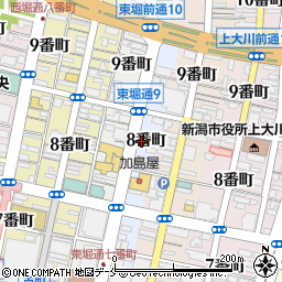 新潟県新潟市中央区東堀前通８番町周辺の地図