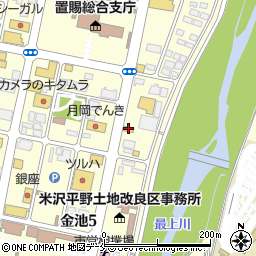カレーハウスＣｏＣｏ壱番屋米沢金池店周辺の地図