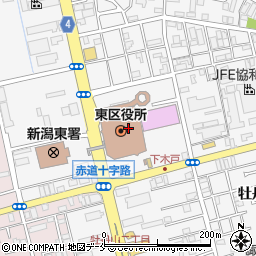 新潟市役所教育委員会　事務局・教育総務課・東区教育支援センター周辺の地図