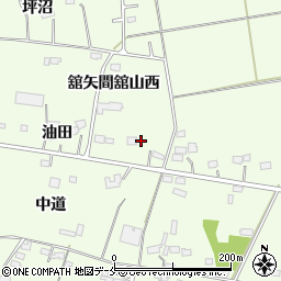 宮城県伊具郡丸森町舘矢間舘山西周辺の地図