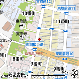 新潟県新潟市中央区西堀前通（１０番町）周辺の地図