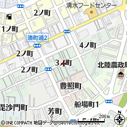 新潟県新潟市中央区東湊町通（３ノ町）周辺の地図