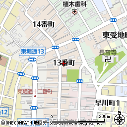 新潟県新潟市中央区本町通（１３番町）周辺の地図