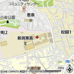 新潟県立　新潟東高等学校・職員室教務部周辺の地図