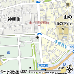 新潟山の下郵便局周辺の地図