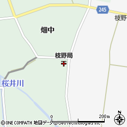 枝野郵便局周辺の地図