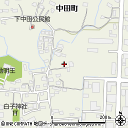 山形県米沢市中田町（浮面）周辺の地図