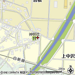 上中沢集落ふれあいセンター周辺の地図