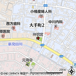 神明宮　社務所周辺の地図