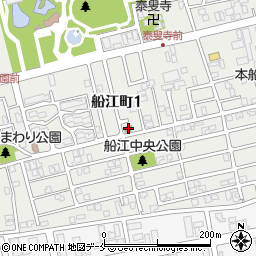 新潟船江町郵便局周辺の地図