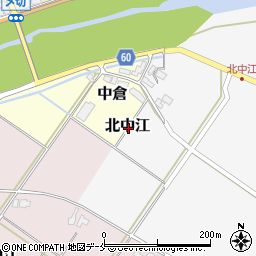 新潟県新発田市北中江周辺の地図