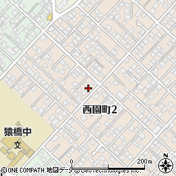 新潟県新発田市西園町2丁目周辺の地図