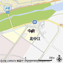 新潟県新発田市中倉周辺の地図