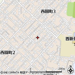新潟県新発田市西園町周辺の地図