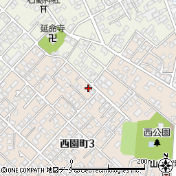 新潟県新発田市西園町3丁目周辺の地図