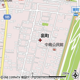 宮城県角田市角田裏町周辺の地図