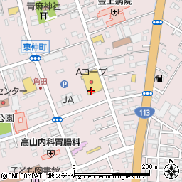 にじいろカフェ A-COOP角田店周辺の地図