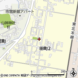 宮城県白石市田町周辺の地図