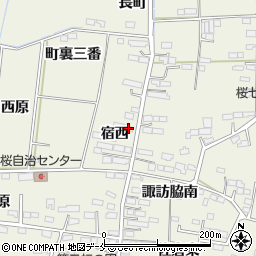 宮城県角田市佐倉宿西周辺の地図
