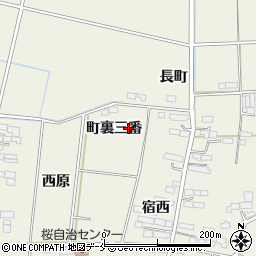 宮城県角田市佐倉町裏三番周辺の地図