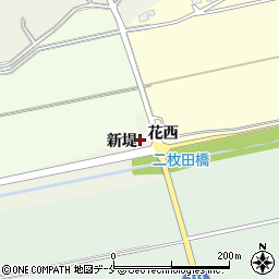 宮城県角田市岡新堤周辺の地図