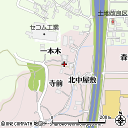 宮城県白石市大平森合寺前周辺の地図
