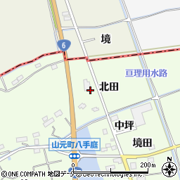 宮城県亘理郡山元町八手庭北田周辺の地図