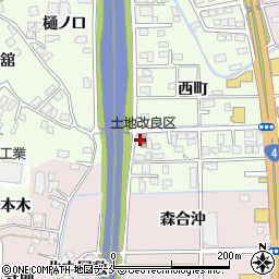 白石市土地改良区周辺の地図