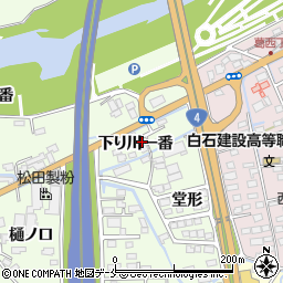 宮城県白石市福岡蔵本下り川一番周辺の地図