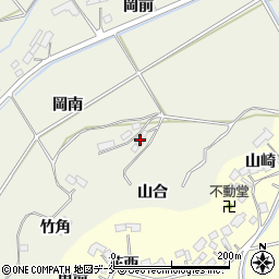 宮城県角田市岡山合周辺の地図