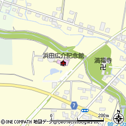 まほろば・童話の里浜田広介記念館周辺の地図