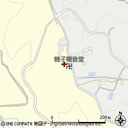 鶴子観音堂周辺の地図