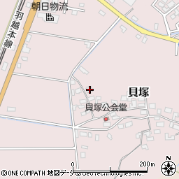 新潟県新発田市貝塚732周辺の地図