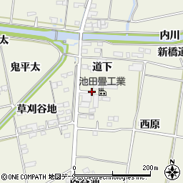 宮城県角田市岡道下周辺の地図