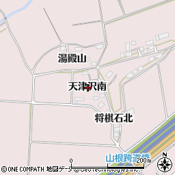 宮城県白石市福岡長袋天津沢南周辺の地図