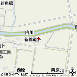 宮城県角田市岡新橋道下周辺の地図