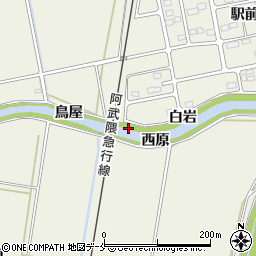 宮城県角田市岡（鳥屋）周辺の地図
