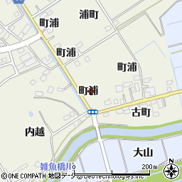 宮城県角田市岡町浦周辺の地図