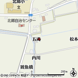 宮城県角田市岡五両周辺の地図