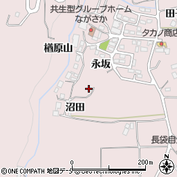宮城県白石市福岡長袋永坂周辺の地図