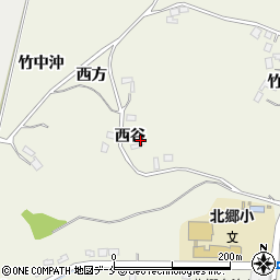 宮城県角田市岡西谷周辺の地図